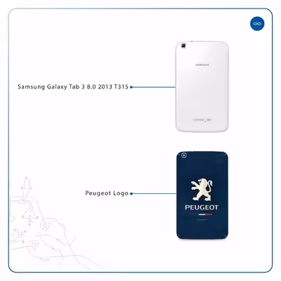 برچسب پوششی ماهوت مدل Peugeot-Logo مناسب برای تبلت سامسونگ Galaxy Tab 3 8.0 2013 T315