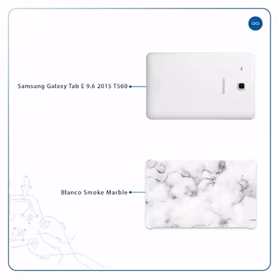 برچسب پوششی ماهوت مدل Blanco-Smoke-Marble مناسب برای تبلت سامسونگ Galaxy Tab E 9.6 2015 T560