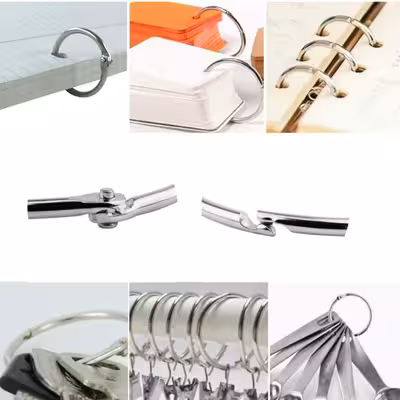 حلقه کلاسور مدل قفل دار کد silver20 بسته 10عددی