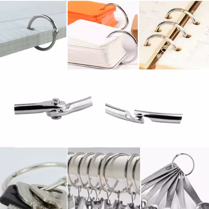 حلقه کلاسور مدل قفل دار کد silver20 بسته 10عددی