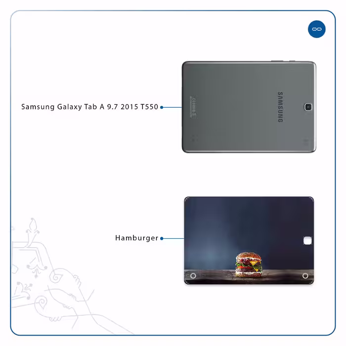 برچسب پوششی ماهوت مدل Hamburger مناسب برای تبلت سامسونگ Galaxy Tab A 9.7 2015 T550