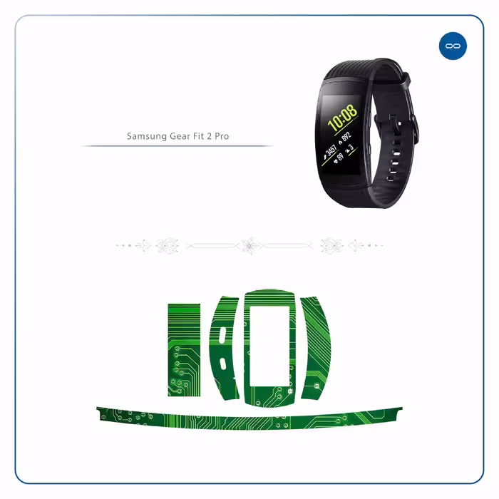 برچسب ماهوت طرح Green-Printed-Circuit-Board مناسب برای ساعت هوشمند سامسونگ Galaxy Gear Fit 2 Pro
