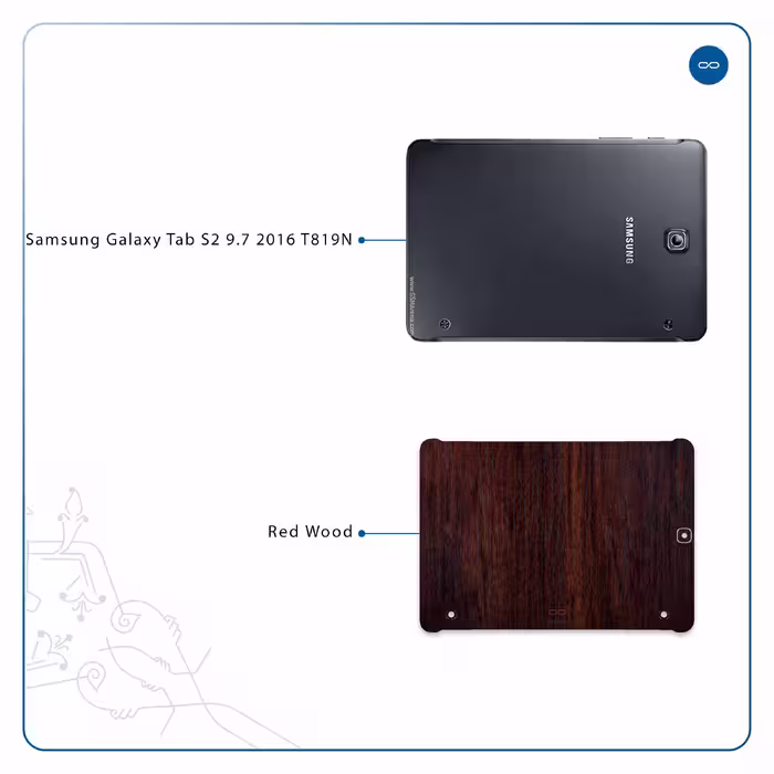 برچسب پوششی ماهوت مدل Red-Wood مناسب برای تبلت سامسونگ Galaxy Tab S2 9.7 2016 T819N