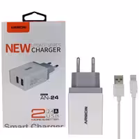 آداپتور شارژر 2 پورت با کابل Lightning  Arson AN-24