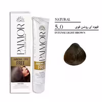 رنگ موی بدون آمونیاک پالمور رنگ قهوه ای روشن قوی شماره 5.0 حجم 100 میل