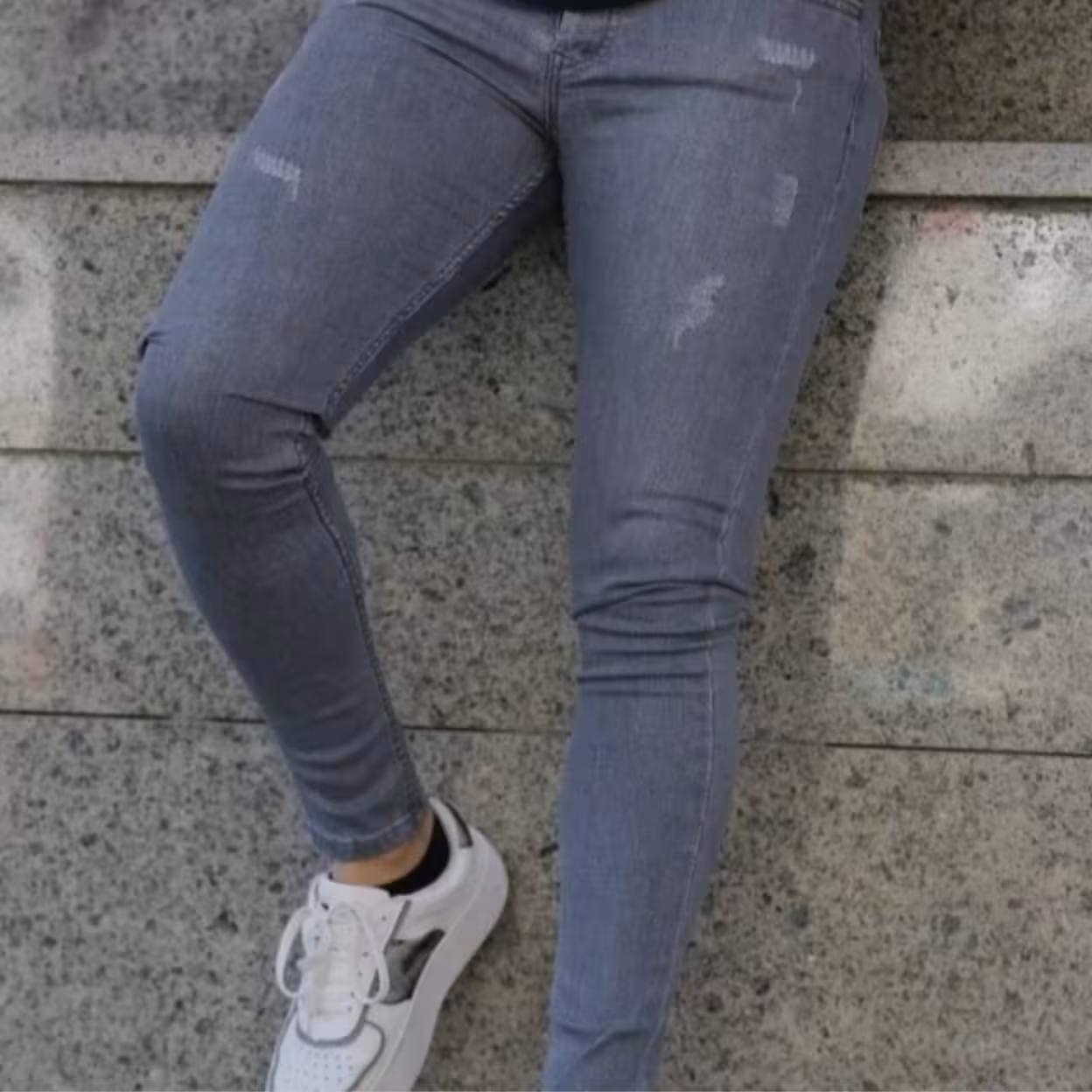 شلوار جین مردانه سوپر کش جذب طوسی