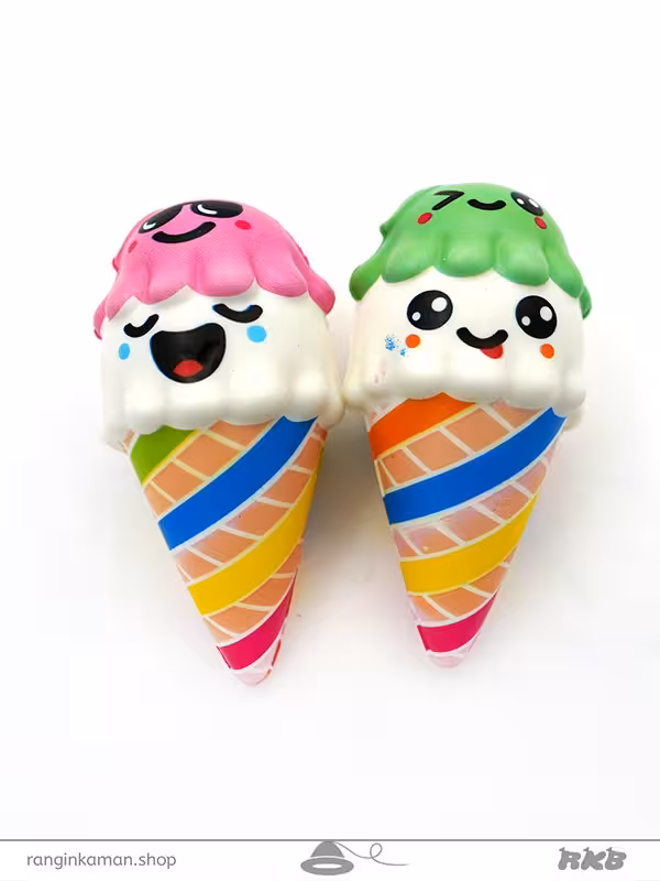 اسکویشی بستنی قیفی 2 طبقه 2-layer funnel ice cream squishy