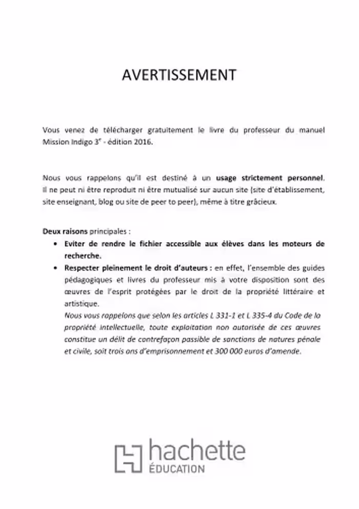 خرید و دانلود نسخه کامل کتاب Mission Indigo Mathematiques Cycle 4 / 3e - Livre Du Professeur - Ed. 2016