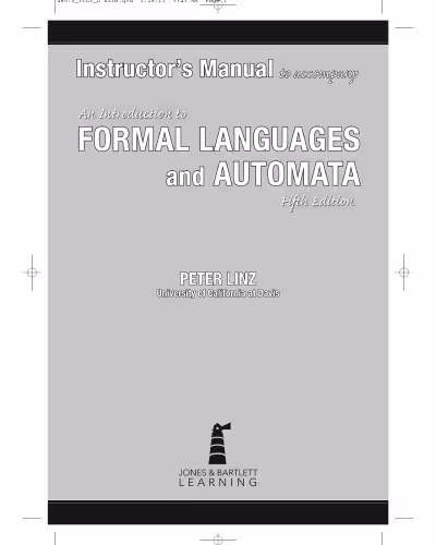 خرید و دانلود نسخه کامل کتاب Instructor’s Manual Formal languages and Automata
