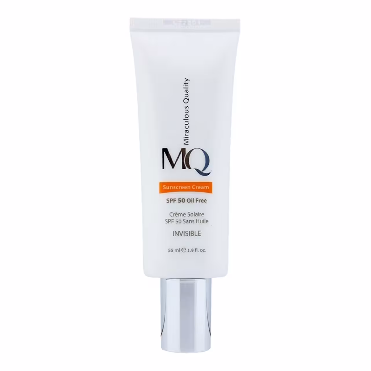کرم ضد آفتاب بدون رنگ ام کیو spf50 مناسب پوست چرب حجم 55 میل