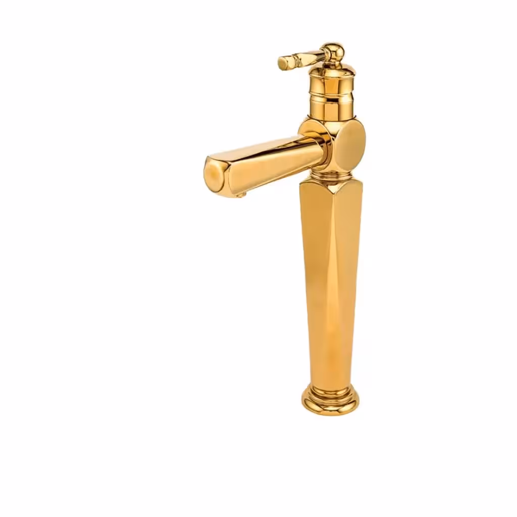 شیر روشویی پایه بلند قهرمان مدل ارس طلایی