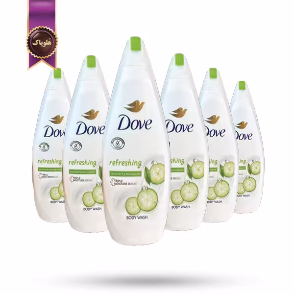 6 عدد شامپو بدن داو Dove مدل خیار و چای سبز Cucumber & Green Tea حجم 500 میلی لیتر (اورجینال)