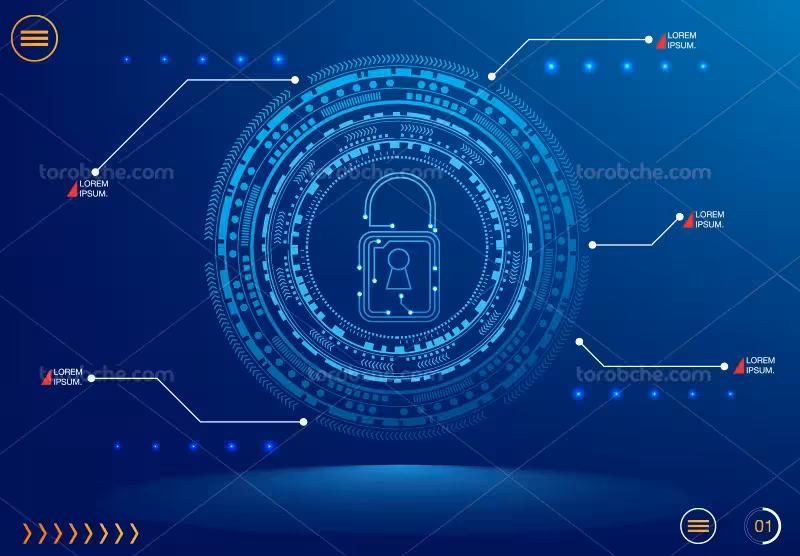 وکتور قفل دیجیتال | گرافیک با طعم تربچه