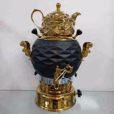 سماور گازی سیلور مدل اناناسی مشکی ترموکوپل دار