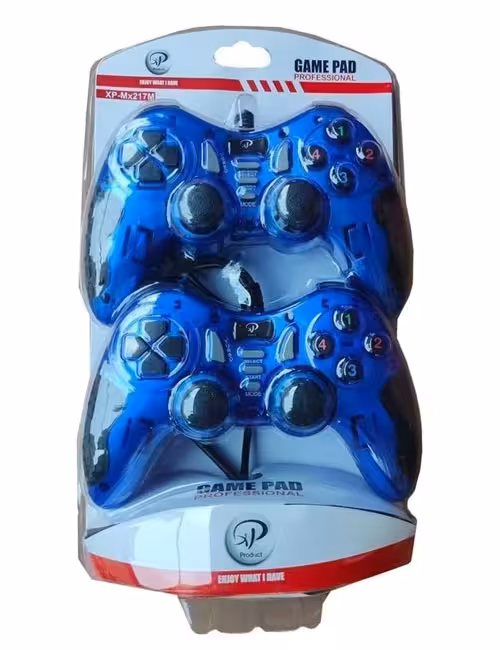 دسته بازی دوبل سیمی شوک‌دار Product مدل XP-MX217M آبی