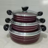سرویس تابه گرانیتی 3پارچه  گرانیت آجری  برند اسکاپ vip  بدون درب پیرکس کیفیت عالی و بسیار ضخیم 