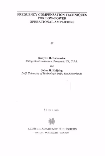 خرید و دانلود نسخه کامل کتاب Frequency Compensation Techniques for Low-Power Operational Amplifiers