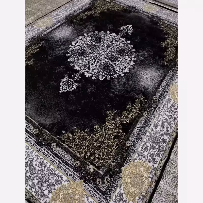 فرش ماشینی کاشان طرح آراز سرمه ای 9متری بی سی اف (باارسال رایگان)