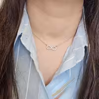 گردنبند بی نهایت جواهری زنانه نقره کد 20461