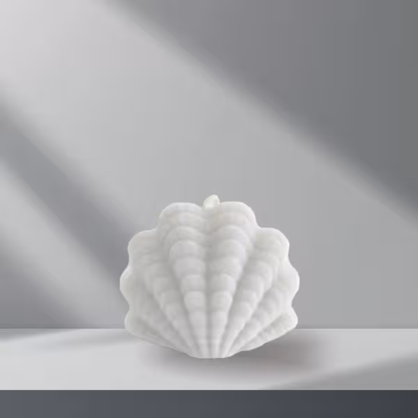 شمع دکوری صدف سفید
