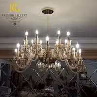 لوستر باکارات 16 شعله بیضی (اووال) رنگ عسلی