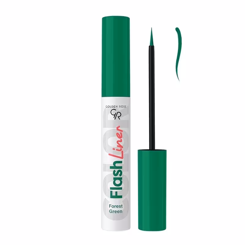 خط چشم رنگی سبز گلدن رز مدل Flash liner رنگ Forest Green