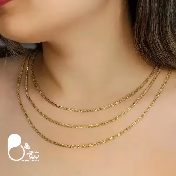 ست گردنبند و دستبند 3 لاین خاویاری
