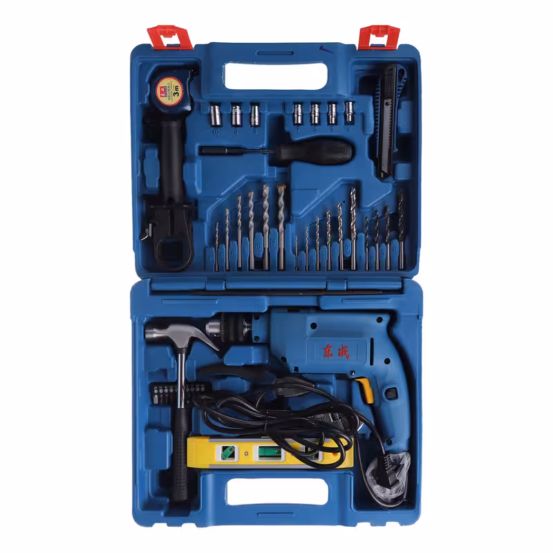 دریل چکشی 13 میلی متری 500 وات دانگ چنگ مدل DZJ04-13-z1j-ff04-13 مجموعه 43 عددی | کالا مکس