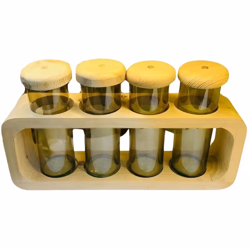 ست جا ادویه 4 پارچه کد 3 به همراه استند