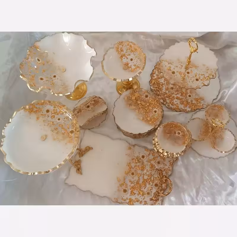 ظروف پذیرایی رزینی 6نفره جهیزیه عروس بابونه