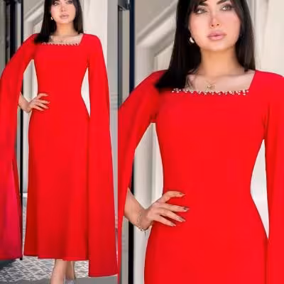 پیراهن مهمانی زنانه کرپ مدل روزیار