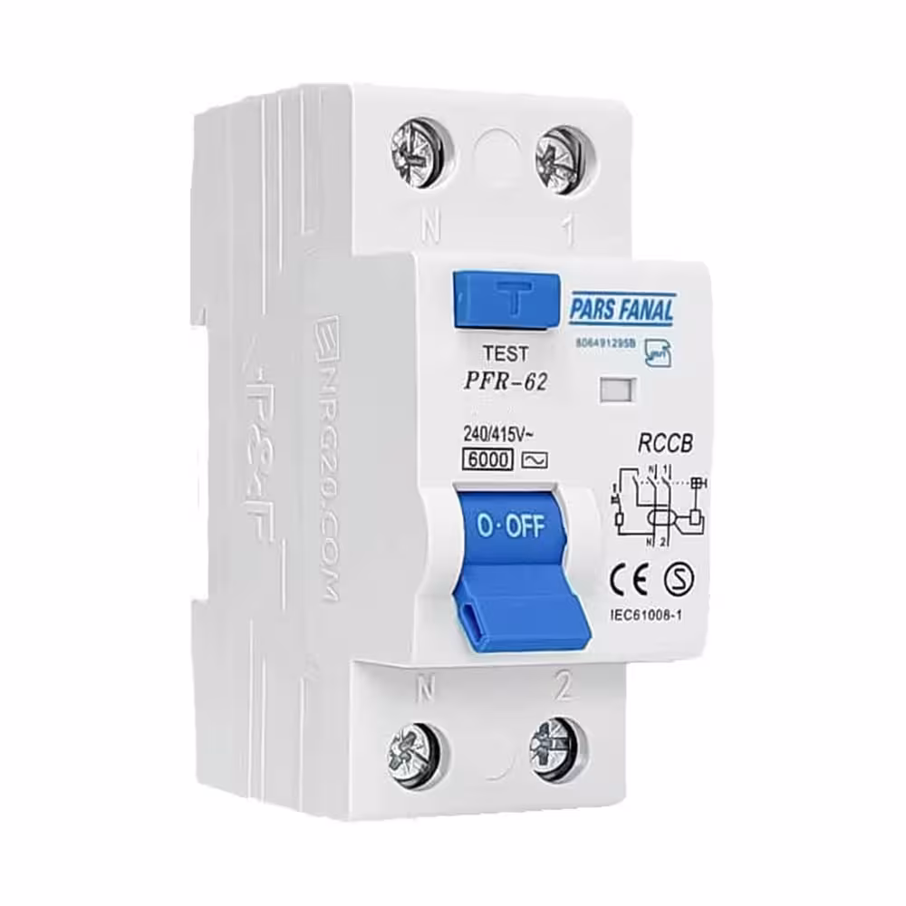 کلید محافظ جان دو پل 32 آمپر پارس فانال الکترونیک مدل 32A-6K-30mA