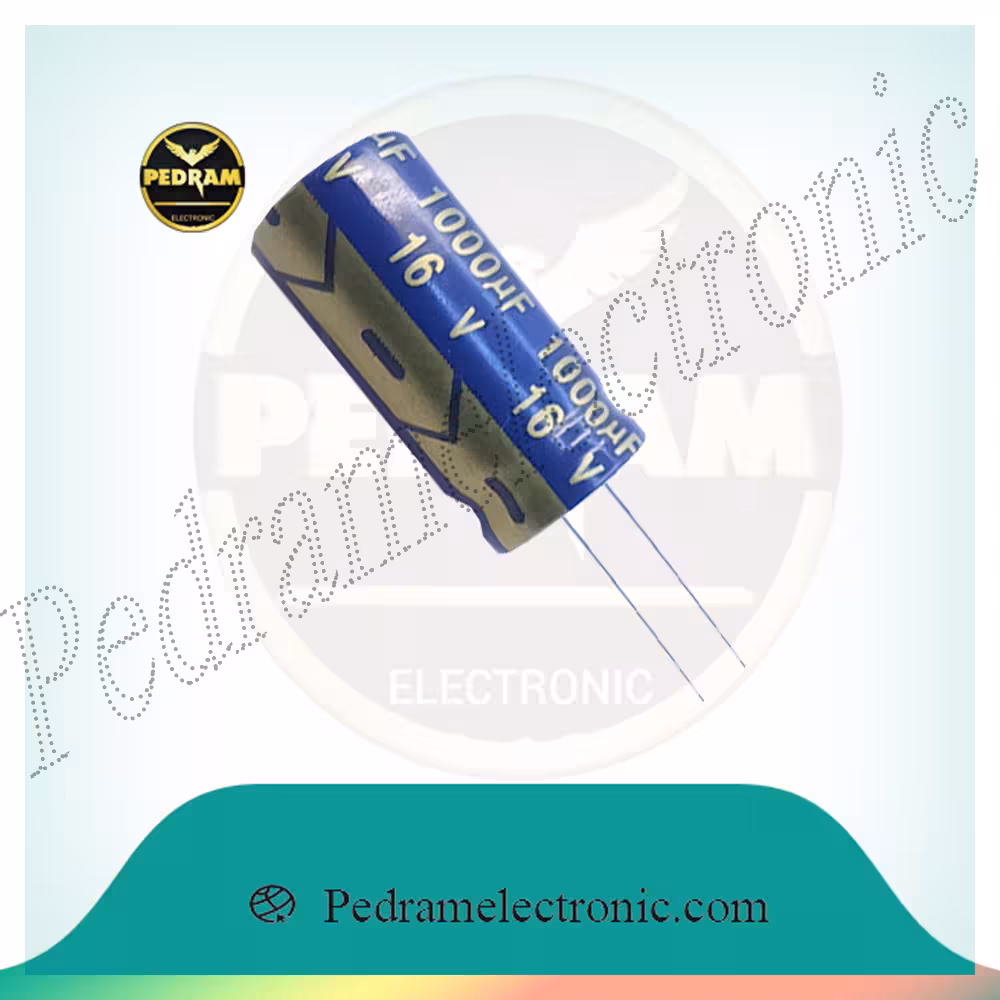خازن الکترولیت 1000MF 16V CAP 1000MF16V ORG 10*17 16-1000HGN خازن میکروفاراد 16 ولت – اورجینال