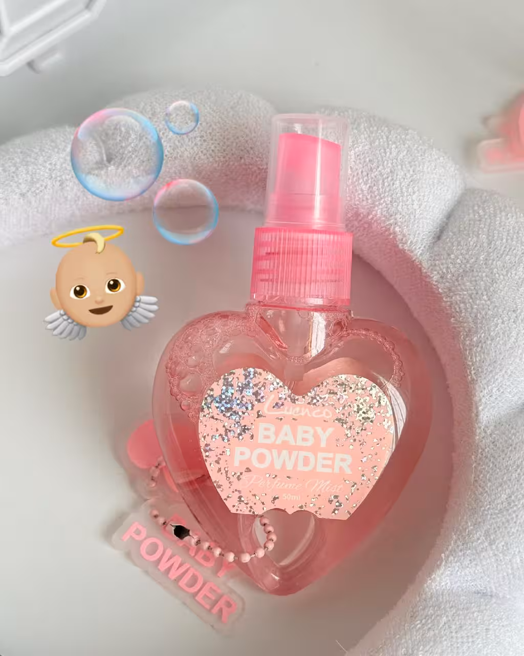 عطربیکینی قلبی بارایحه پودر بچه   baby POWDER 🌸👶 بسیار خوشبو از برند Luneco ترند اینستاگرام