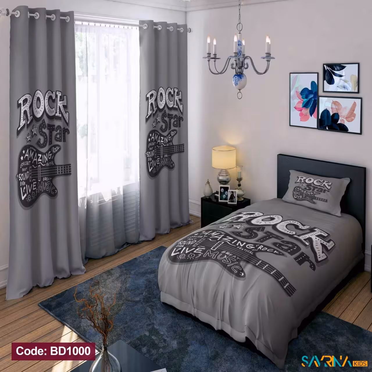 ست اتاق خواب طرح گیتار الکتریک کد BD1000