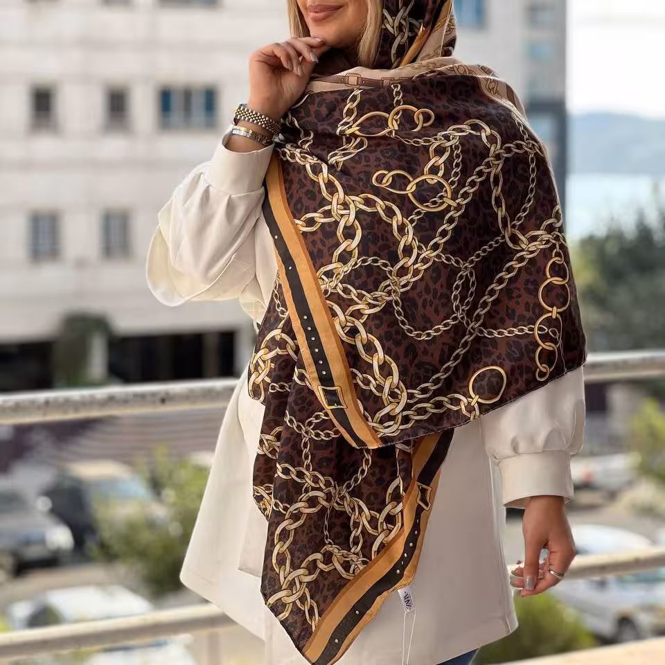 شال نخی مزونی کیفیت عالی لیز نیس رنگ ثابت دور دستدوز ارسال رایگان قبل از ثبت موجودی گرفته شود