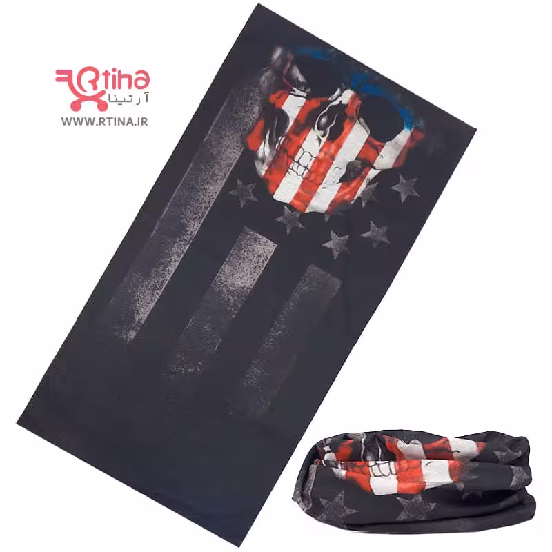 دستمال اسکارف پرچم آمریکا و اسکلت