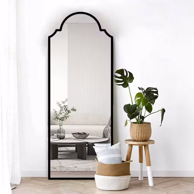 آینه مدل قدی چوبی طرح نسترن کد w-180