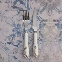 کارد و چنگال میوه بلر مدل سرامیکی – رنگ سفید