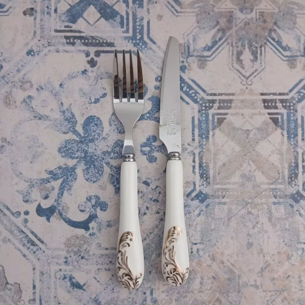 کارد و چنگال میوه بلر مدل سرامیکی – رنگ سفید