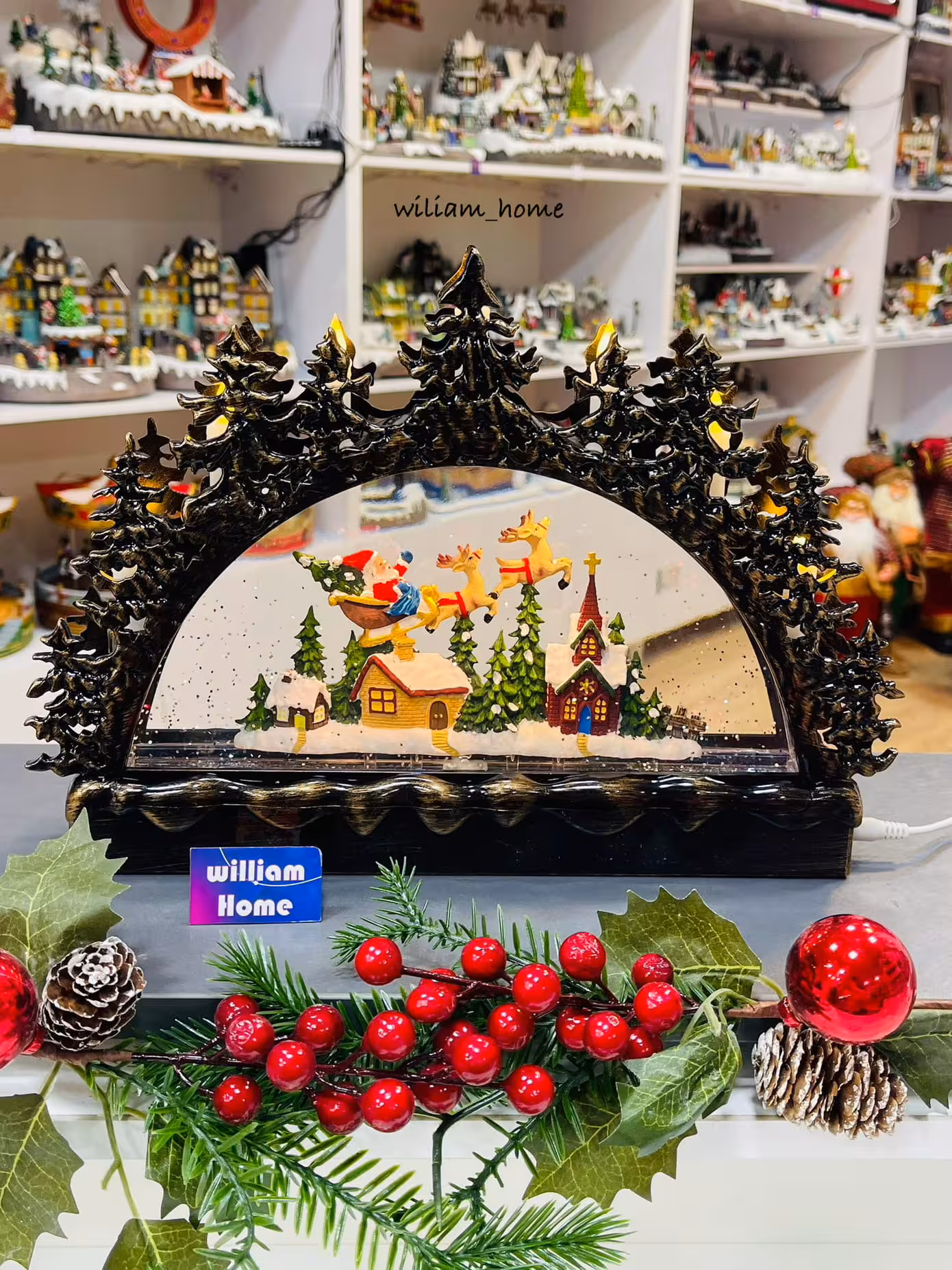 دکوری موزیکال شمعدان هفت شعله بابانوئل کریسمس