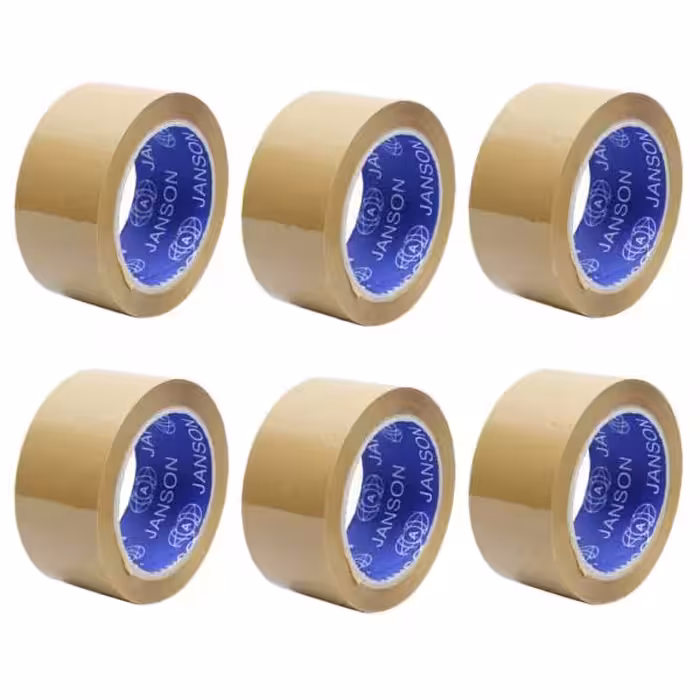 چسب پهن قهوه ای جانسون مدل 90 یارد عرض 5 سانتیمتر بسته 6 عددی | کالا مکس
