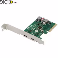 کارت TYPEC دو پورت با اسلت PCIE X4 مینی تک