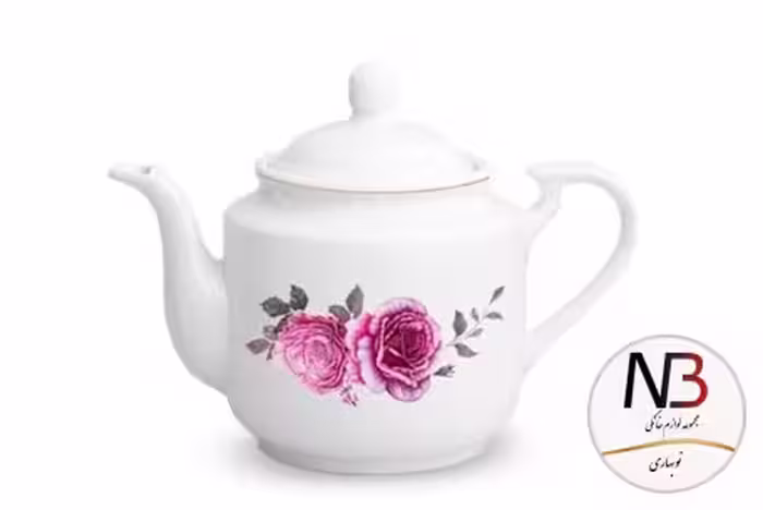 قوری چای استوانه زرین مدل رزفلاور