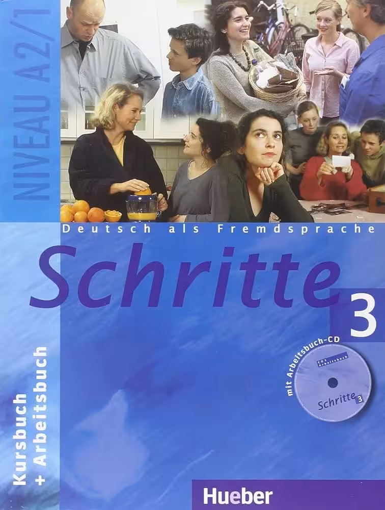 شریته 3 | کتاب آلمانی Schritte 3 Kursbuch Arbeitsbuch (A2.1)