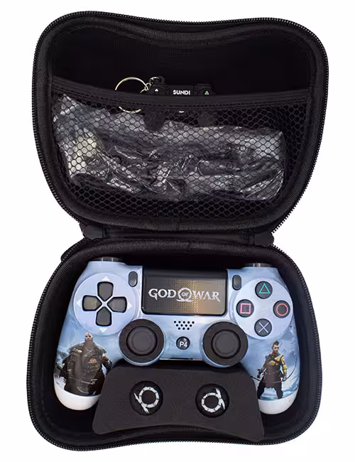 دسته PS4 مدل PlayX طرح خدای جنگ کد 02 به همراه ملزومات