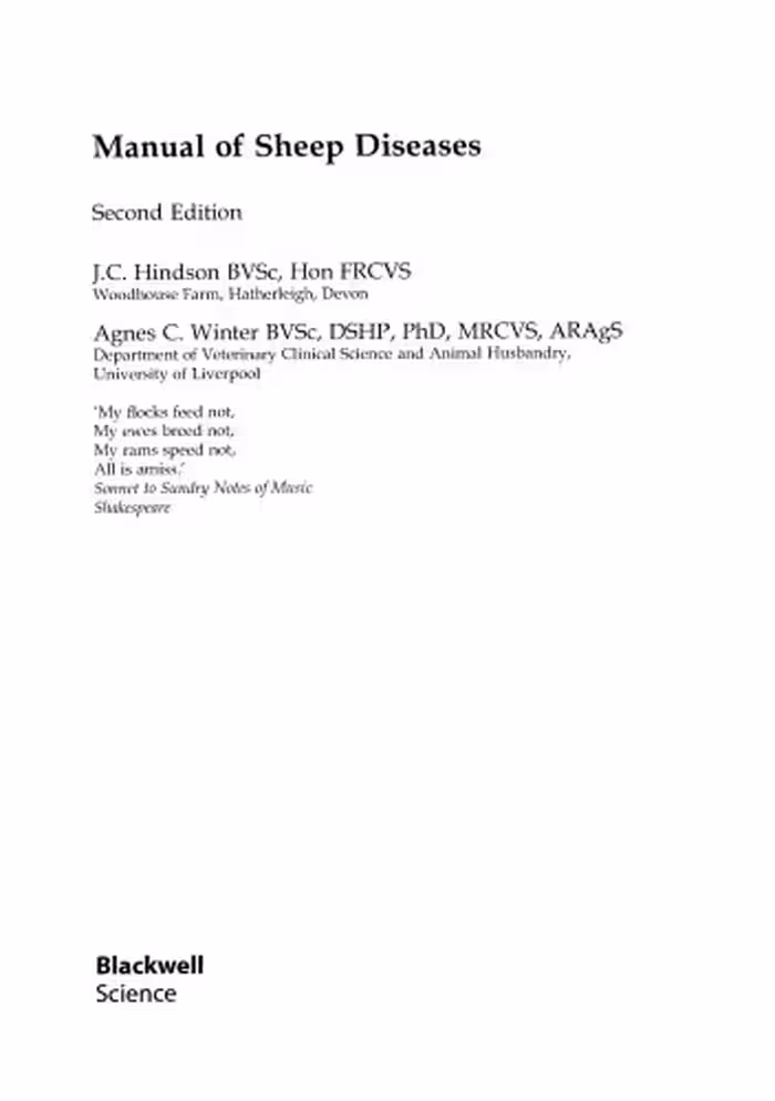 خرید و دانلود نسخه کامل کتاب Manual of Sheep Diseases 2nd Edition
