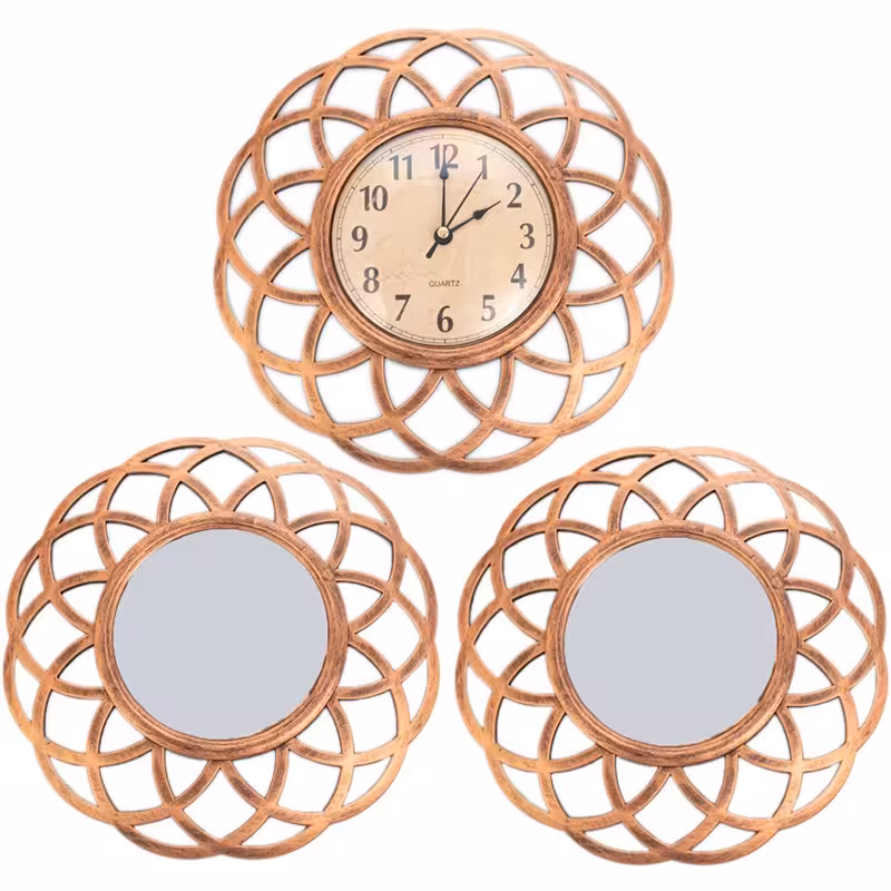 ساعت دیواری و 2 قاب آینه کد 544