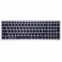 کیبورد لپ تاپ لنوو IdeaPad Z510 مشکی با فریم نقره ای
