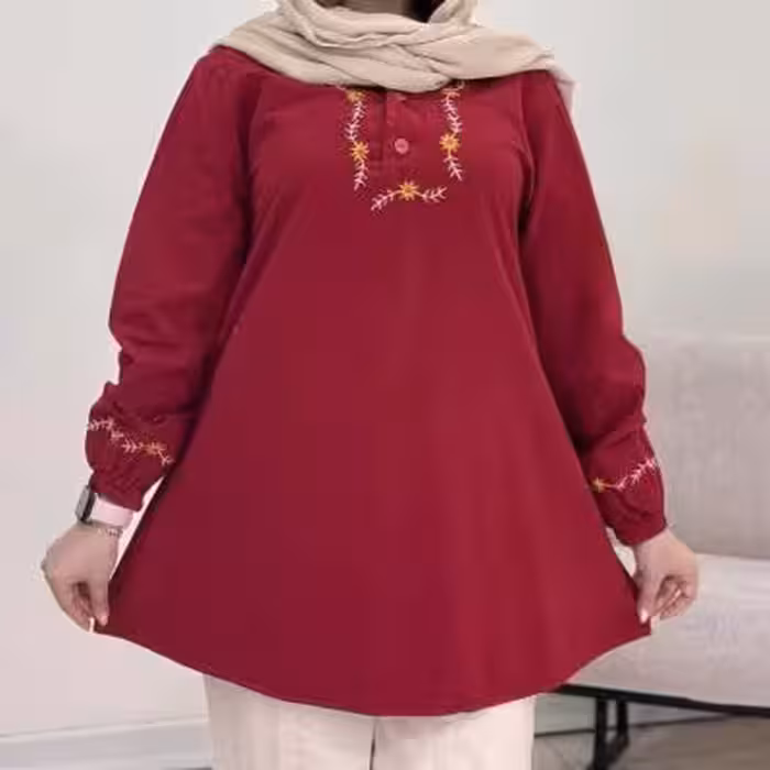 مانتو الیاف طبیعی پنبه شقایق